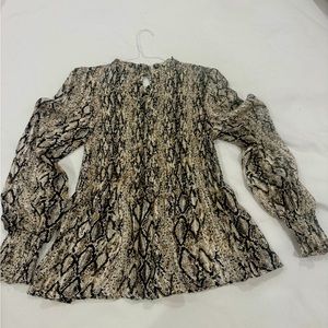 THML snake print peplum blouse; NWT; size small